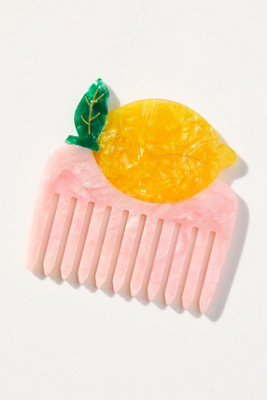Solar Eclipse Handpainted Pocket Comb In Yellow