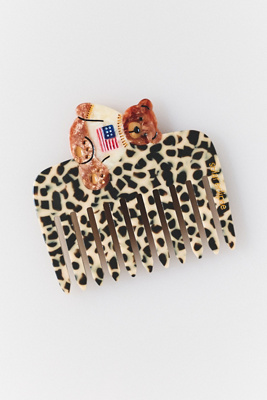 Solar Eclipse Handpainted Pocket Comb In Animal Print
