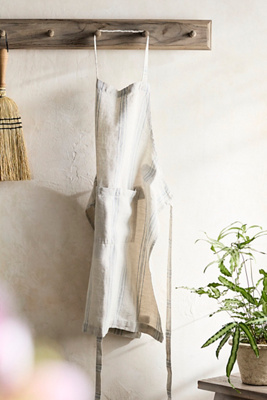 Anthropologie Botanical Linen Apron