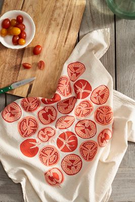 Tomato Slice Cotton Dish Towel