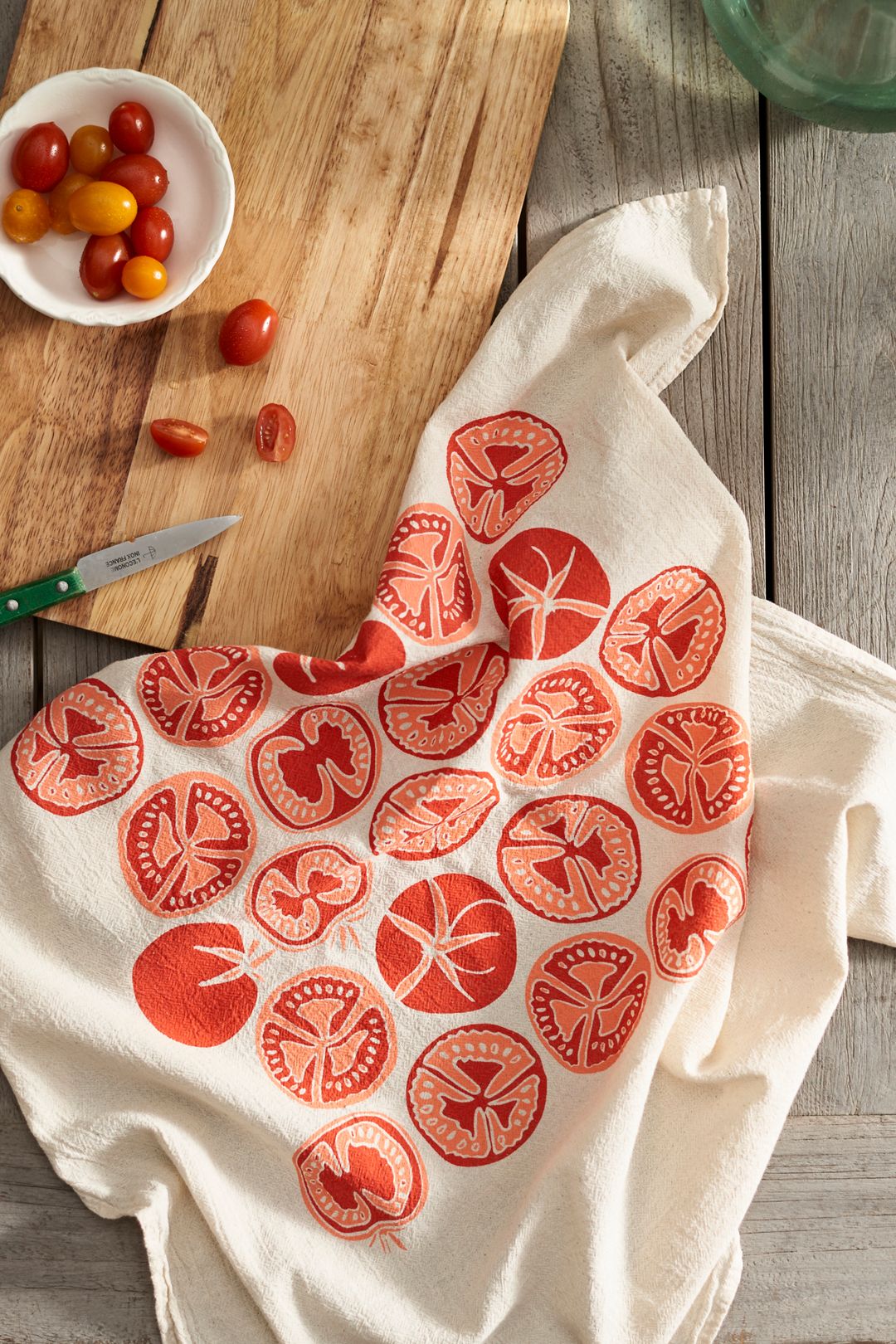 Tomato Slice Cotton Dish Towel - Multi, One Size