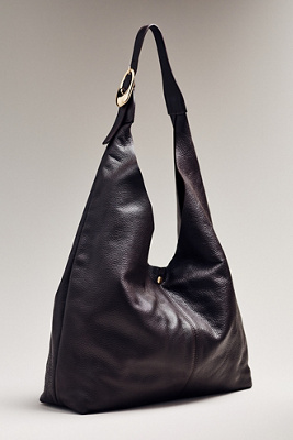 By Anthropologie The Love Knot Slouchy Leather Bag: Buckle Edition In Brown