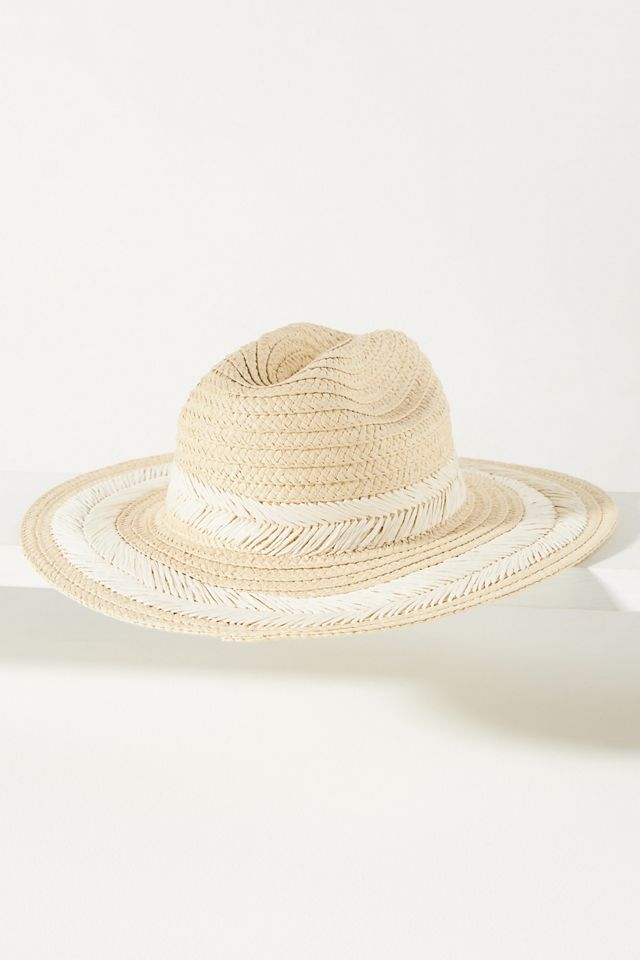 Feathered Stitch Straw Rancher #1