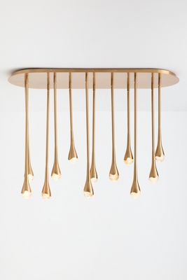 Audra LED Bubble Rainfall Metal Flush Chandelier