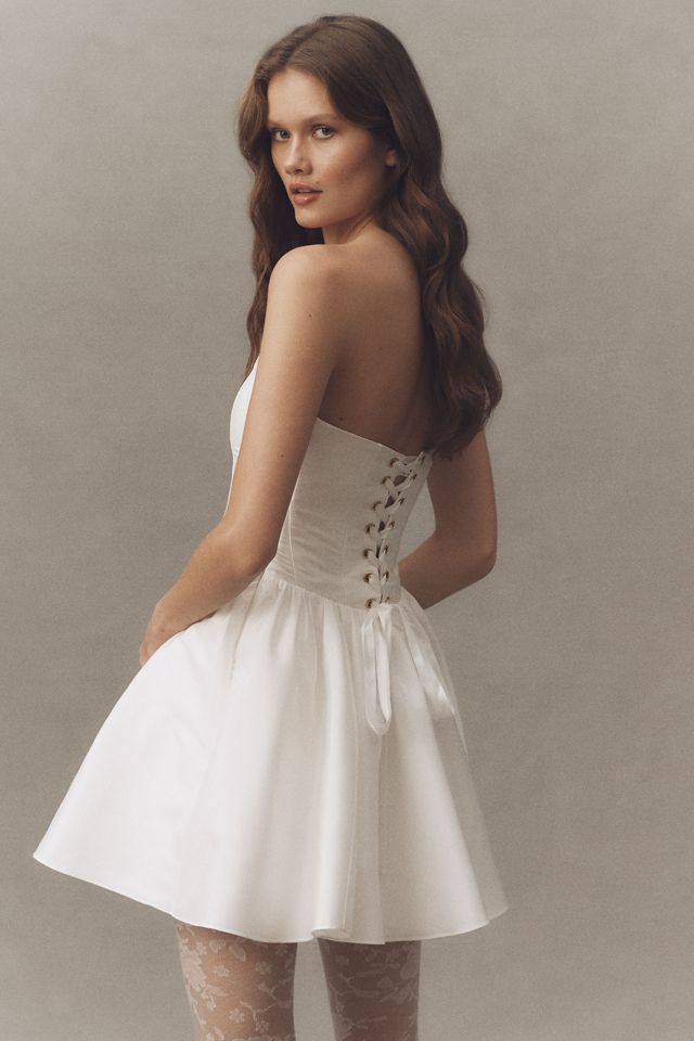 BHLDN Strapless Corset Fit & Flare Mini Dress