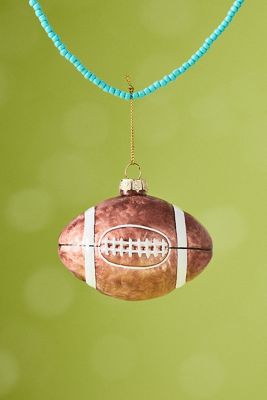 Football Glass Ornament