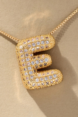 By Anthropologie Pavé Bubble Letter Monogram Necklace