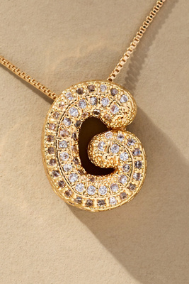 By Anthropologie Pavé Bubble Letter Monogram Necklace