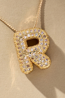 By Anthropologie Pavé Bubble Letter Monogram Necklace