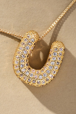 By Anthropologie Pavé Bubble Letter Monogram Necklace