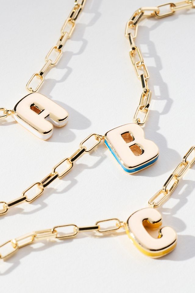 Robot Monogram Paperclip Necklace