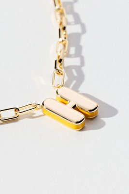 By Anthropologie Robot Monogram Paperclip Necklace