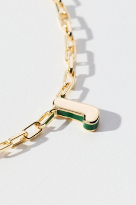 By Anthropologie Robot Monogram Paperclip Necklace