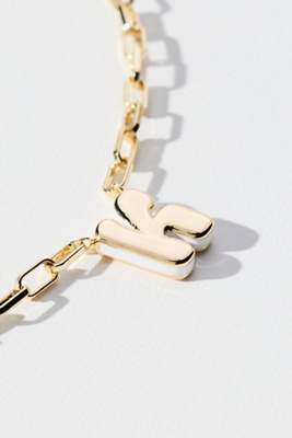 By Anthropologie Robot Monogram Paperclip Necklace