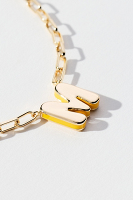 By Anthropologie Robot Monogram Paperclip Necklace