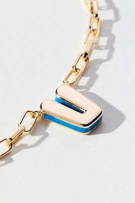 By Anthropologie Robot Monogram Paperclip Necklace