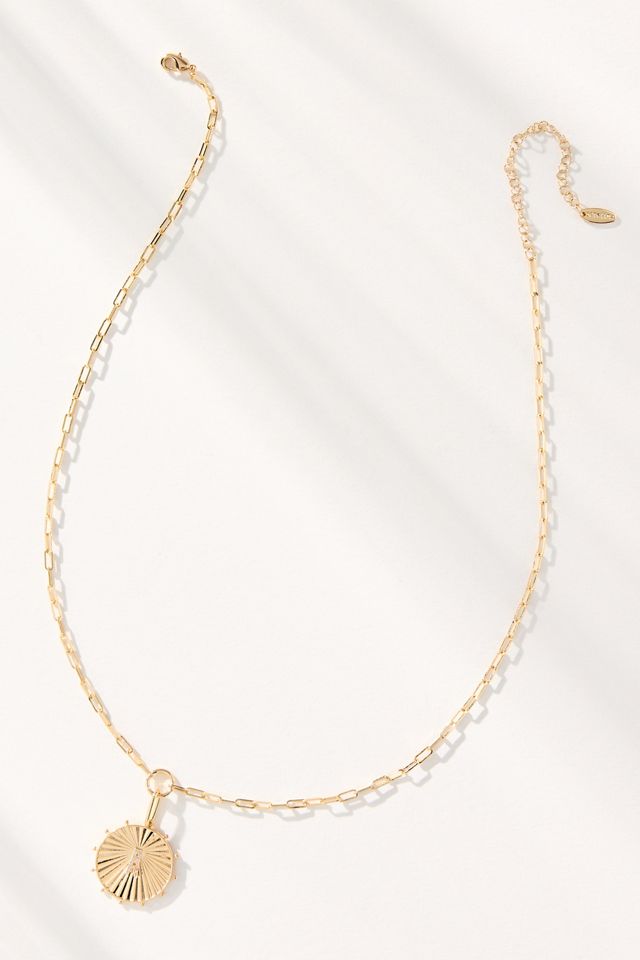 Monogram Circle Pendant Necklace #1