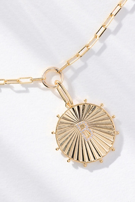 By Anthropologie Monogram Circle Pendant Necklace