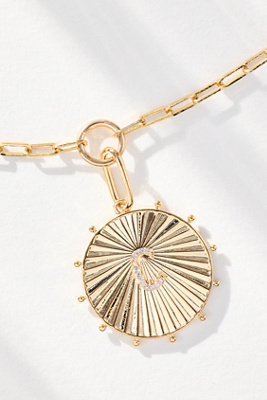 By Anthropologie Monogram Circle Pendant Necklace