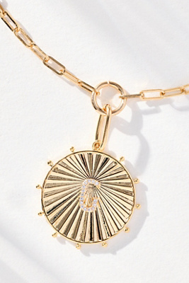 By Anthropologie Monogram Circle Pendant Necklace