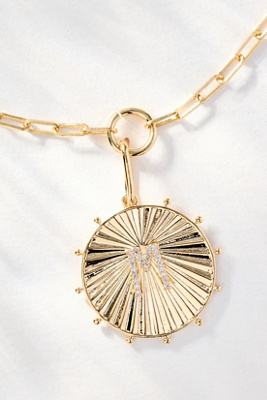 By Anthropologie Monogram Circle Pendant Necklace