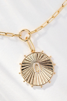 By Anthropologie Monogram Circle Pendant Necklace