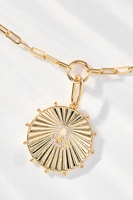 By Anthropologie Monogram Circle Pendant Necklace