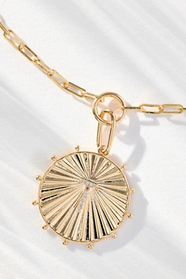 By Anthropologie Monogram Circle Pendant Necklace
