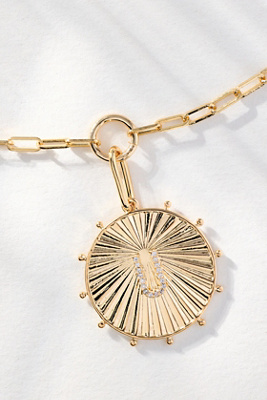 By Anthropologie Monogram Circle Pendant Necklace