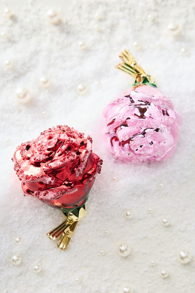 Rose Clip-On Glass Ornament #1