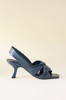 By Anthropologie Twisted Open-toe Slingback Heels In Blue