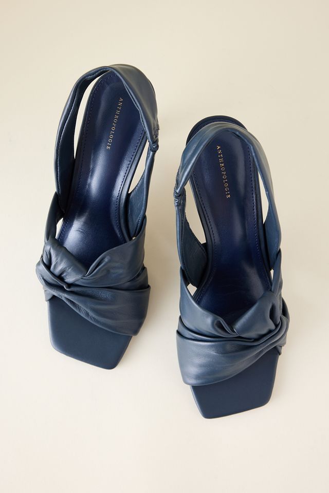 By Anthropologie Twisted Open-Toe Slingback Heels #1