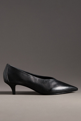 By Anthropologie Pointed-toe Kitten-heel Pumps In Black