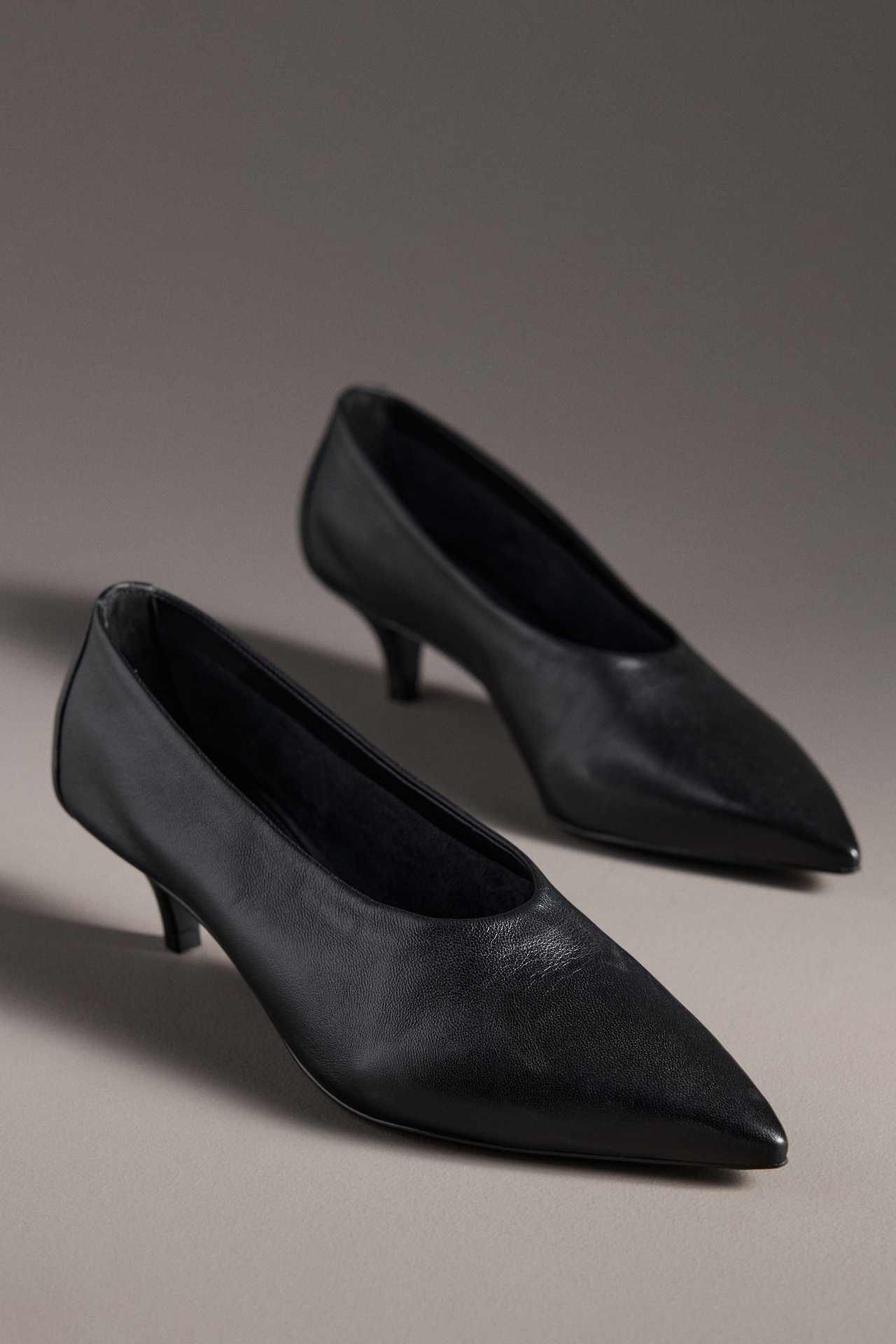 By Anthropologie Pointed-Toe Kitten-Heel Pumps
