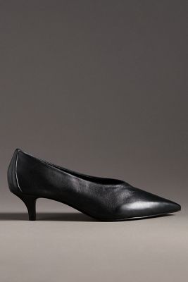 By Anthropologie Pointed-Toe Kitten-Heel Pumps