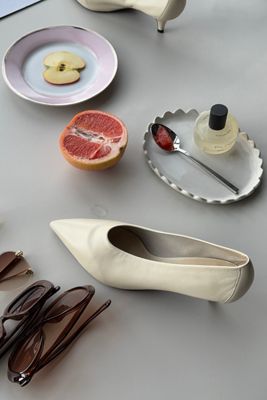 By Anthropologie Pointed-Toe Kitten-Heel Pumps