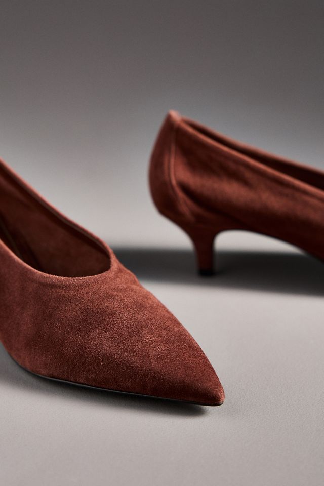 By Anthropologie Pointed-Toe Kitten-Heel Pumps #2