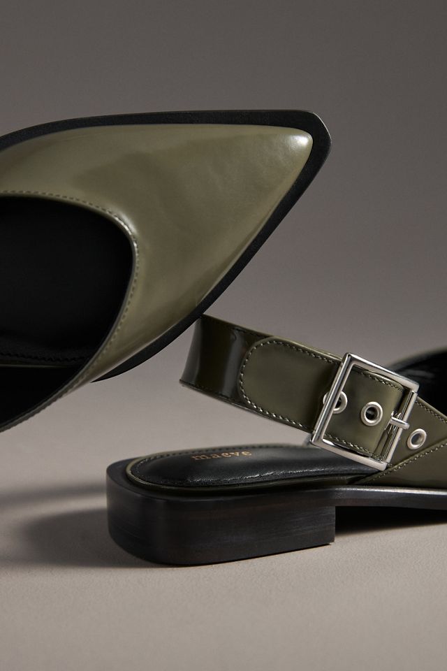 Maeve Moto Pointed-Toe Slingback Flats #4