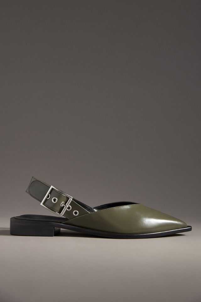 Maeve Moto Pointed-Toe Slingback Flats #3