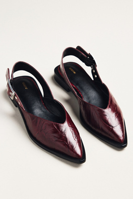 Maeve Moto Pointed-Toe Slingback Flats