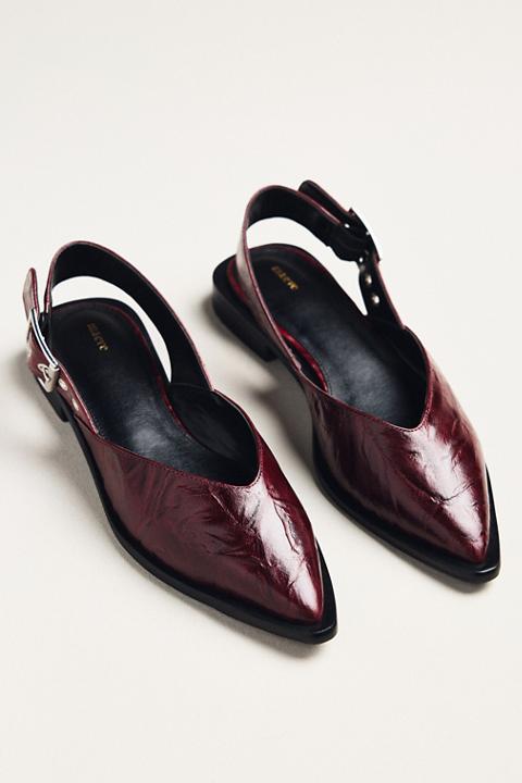 Maeve Moto Pointed-Toe Slingback Flats