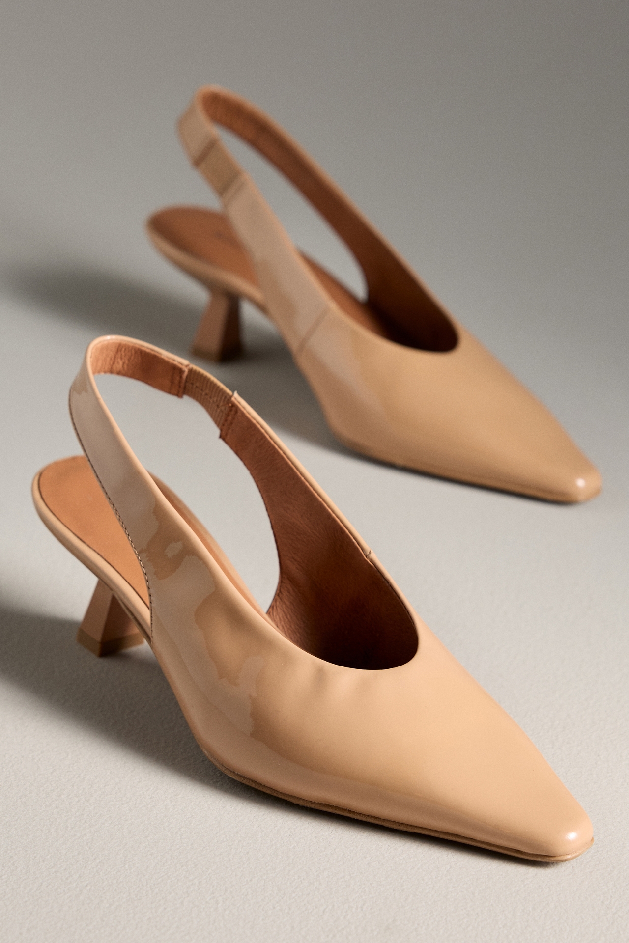 Maeve Snip-Toe Slingback Kitten Heels