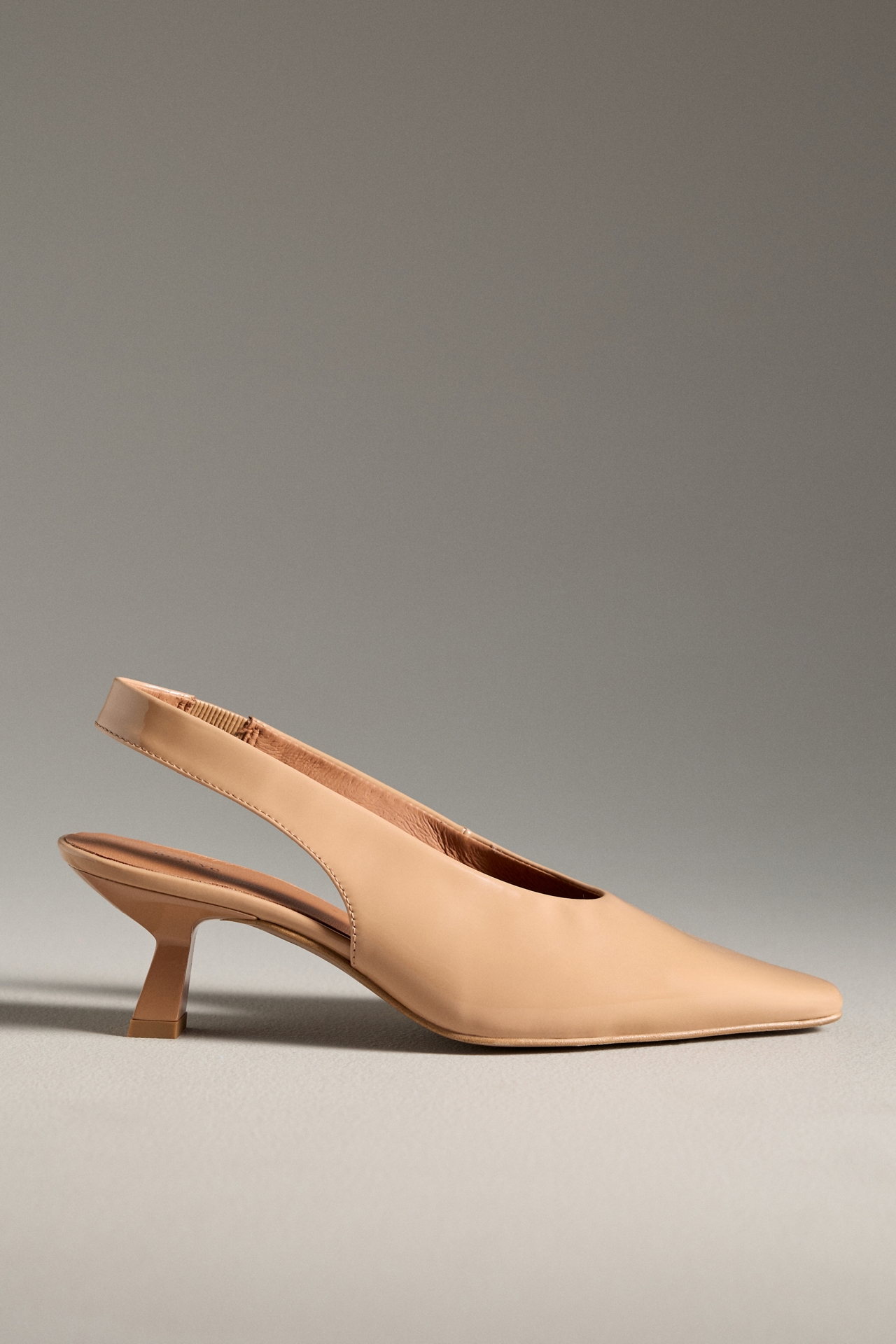 Maeve Snip-Toe Slingback Kitten Heels