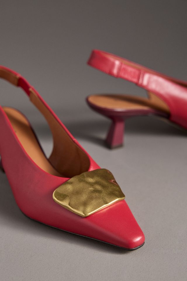 Maeve Hardware Snip-Toe Slingback Kitten Heels #2