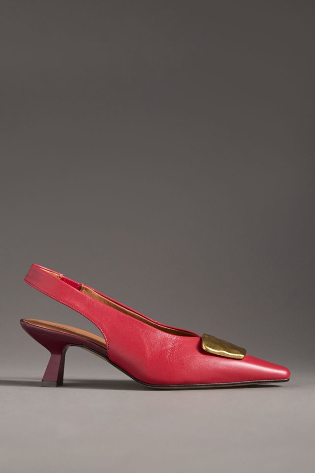 Maeve Hardware Snip-Toe Slingback Kitten Heels #1