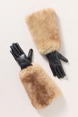 APPARIS Robi Faux Fur Faux Leather Gloves