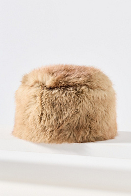 Apparis Margot Faux Fur Pillbox Hat In Sand