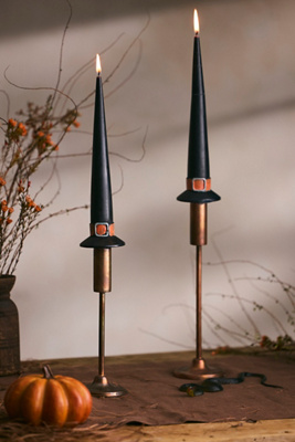 Witch Hat Taper Candles, Set of 2
