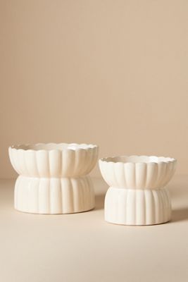 Fringe Studio White Raised Pet Feeder