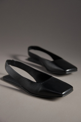 Maeve Square-toe Slingback Flats In Black